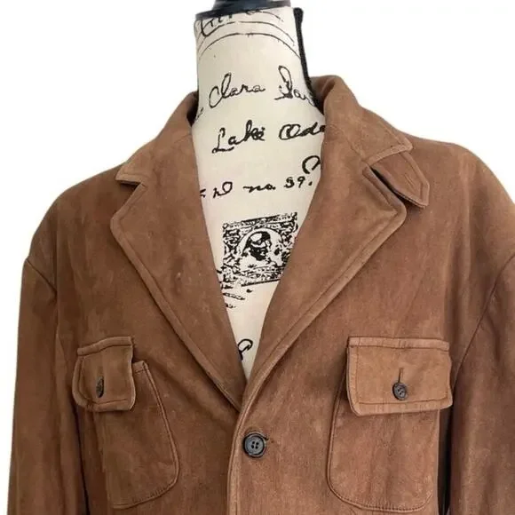 VTG 70’s RALPH LAUREN COUNTRY SUEDE JACKET CHESTNUT ILGWU LOGO MADE IN USA SZ M - Picture 15 of 16